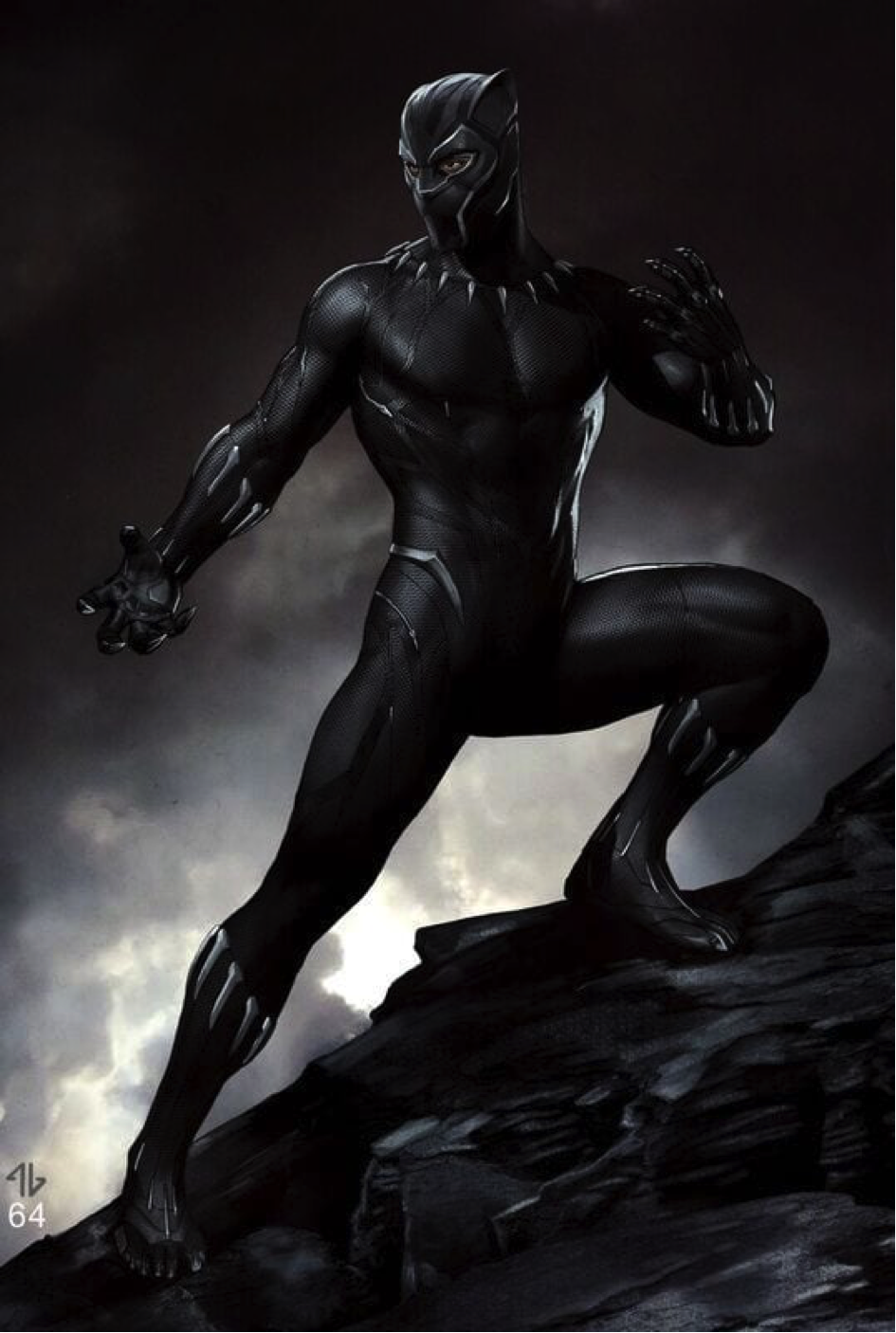 Disney/Marvel's concept art for the costume design of "The Black Panther."